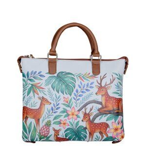 Printed Leather 3-in-1 Convertible Top Handle Crossbody Bag for Women- Daily Use